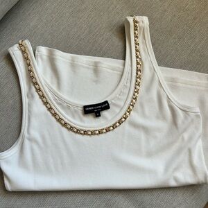 Generation Love White Tank with Gold Chain Accent; NWOT